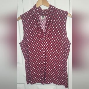 Polka Dot Sleeveless Top - Red and Pink